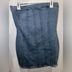 Denim Strapless Dress